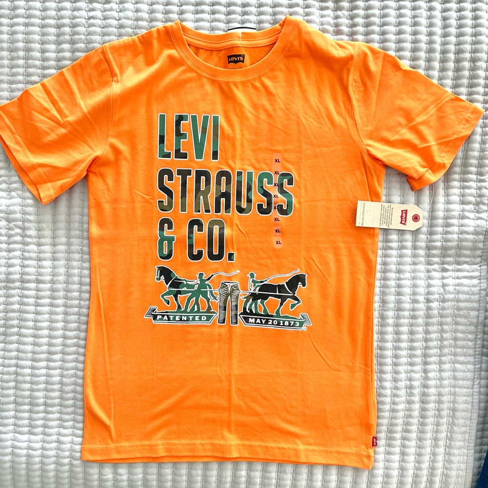 LEVI STRAUSS GRAPHIC TEE ORANGE WITH TAG X-LARGE